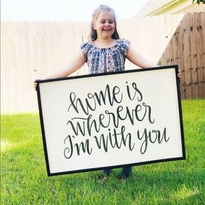 Large Home Farmhouse Wood Sign Handpainted